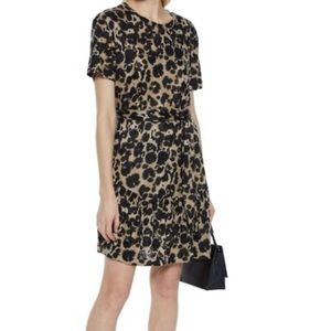 Current Elliott The Crystal Leopard Print Linen Jersey Mini Dress size 0